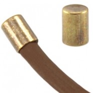 DQ metal end cap tube shape for 5mm cord Antique bronze